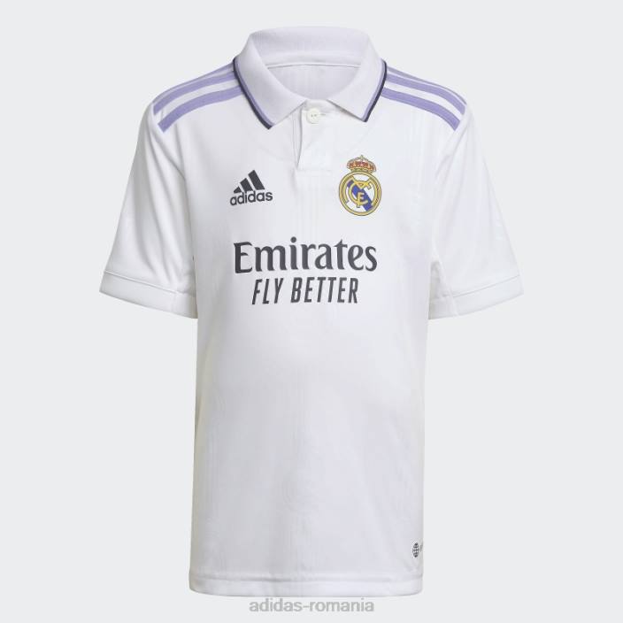 Adidas mini kit home real madrid 22/23 alb copii alb 2JBN18590