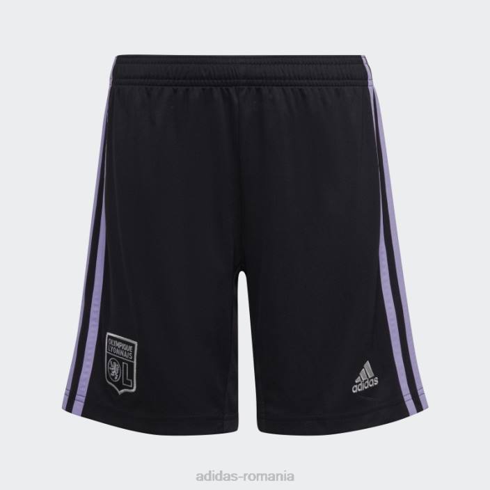 Adidas olympique lyonnais 22/23 treilea pantaloni scurți negru copii negru 2JBN18776