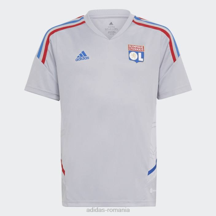 Adidas olympique lyonnais condivo 22 tricou de antrenament argintiu fierbinte copii argint 2JBN18774