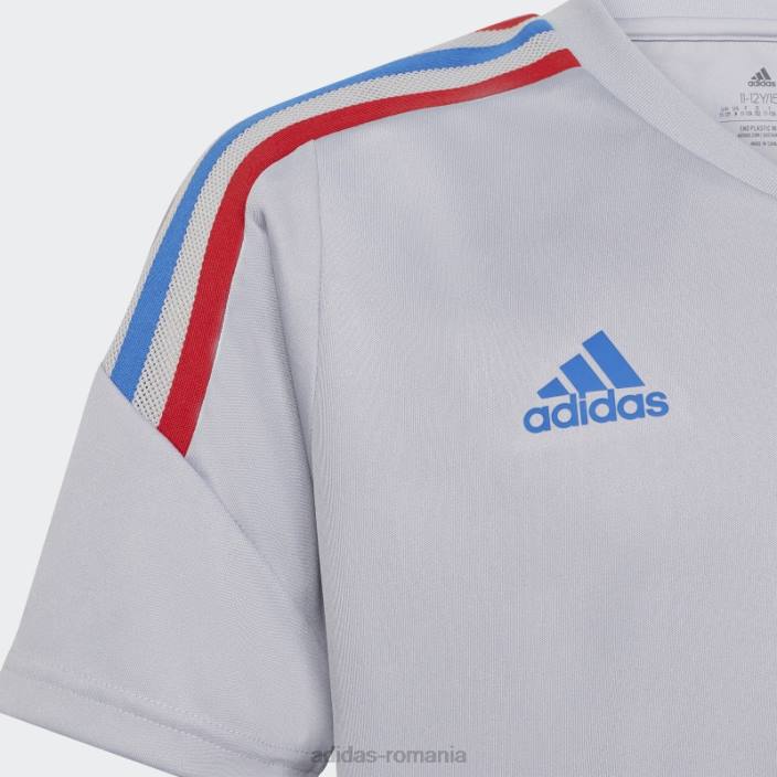 Adidas olympique lyonnais condivo 22 tricou de antrenament argintiu fierbinte copii argint 2JBN18774
