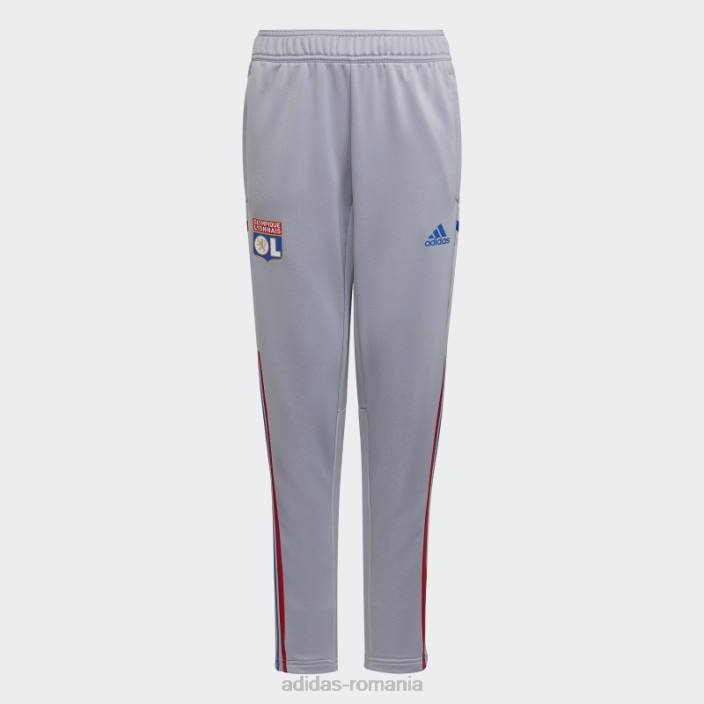 Adidas olympique lyonnais tiro 21 pantaloni de antrenament argintiu copii argint 2JBN18788