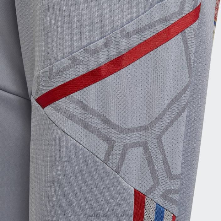 Adidas olympique lyonnais tiro 21 pantaloni de antrenament argintiu copii argint 2JBN18788