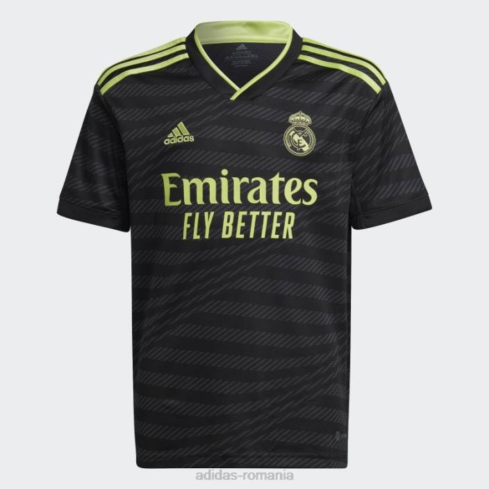 Adidas real madrid 22/23 tricou al treilea lime fierbinte copii negru/var 2JBN18357