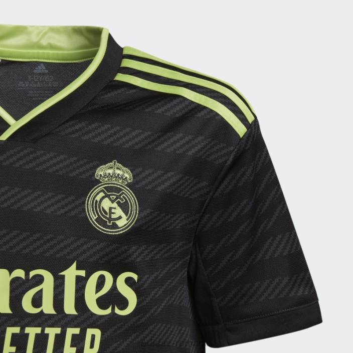 Adidas real madrid 22/23 tricou al treilea lime fierbinte copii negru/var 2JBN18357