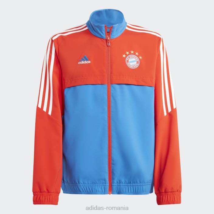 Adidas top de prezentare fc bayern condivo 22 roșu copii roșu/regal 2JBN18707