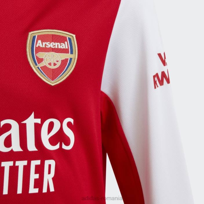 Adidas tricou acasă cu mânecă lungă arsenal stacojiu 22/23 copii stacojiu/alb 2JBN19054