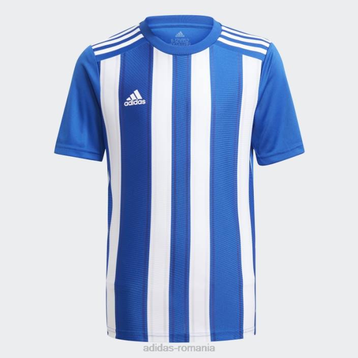 Adidas tricou adidas cu dungi albastru regal 21 copii albastru regal/alb 2JBN3807