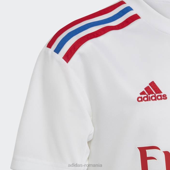 Adidas tricou alb de acasă de la Olympique Lyonnais 22/23 elegant copii alb 2JBN18783