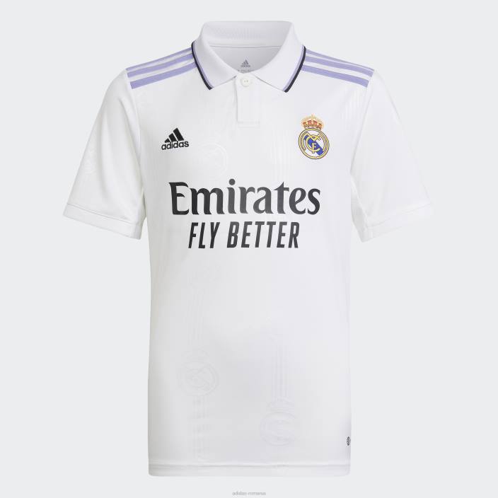 Adidas tricou alb de acasă real madrid 22/23 copii alb 2JBN18304