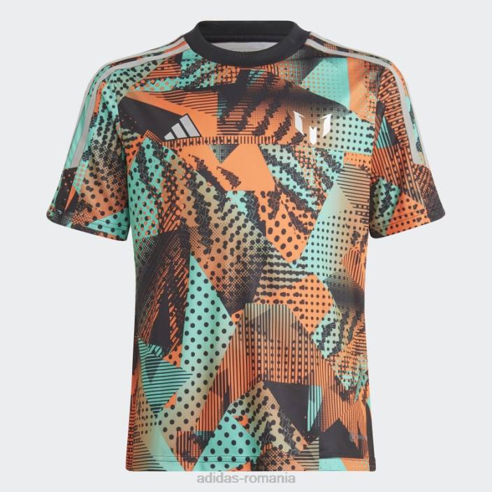 Adidas tricou de antrenament grafic messi negru copii papură neagră/mentă 2JBN11725