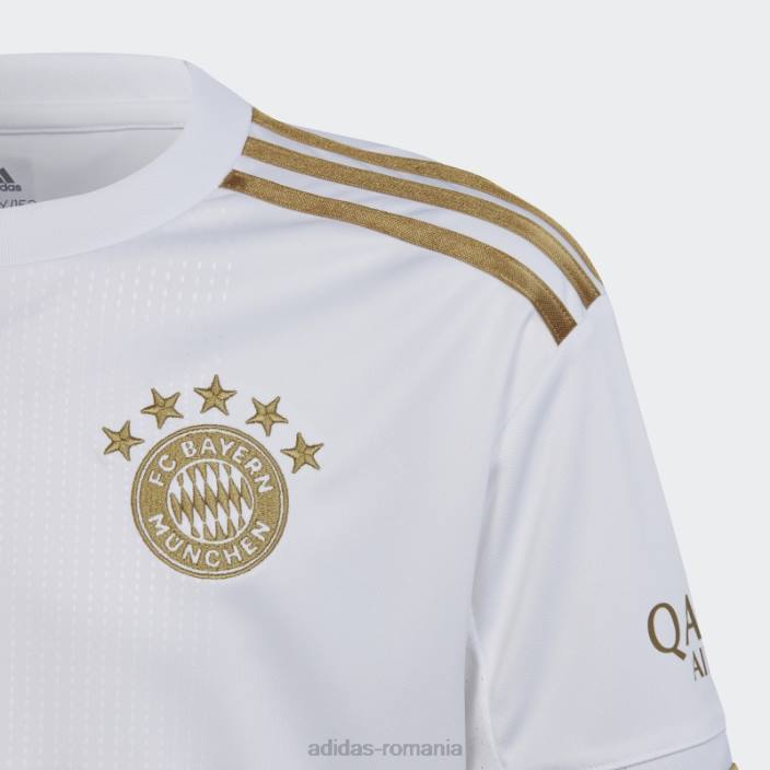 Adidas tricou deplasare fc bayern 22/23 alb copii alb/aur de fotbal închis 2JBN11911