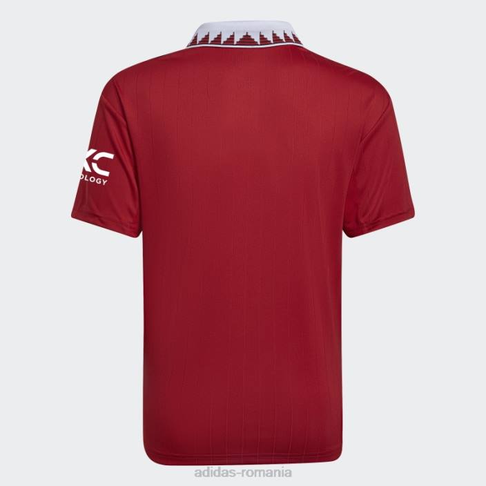 Adidas tricou elegant manchester united 22/23 acasă, roșu real copii roșu adevărat 2JBN3319