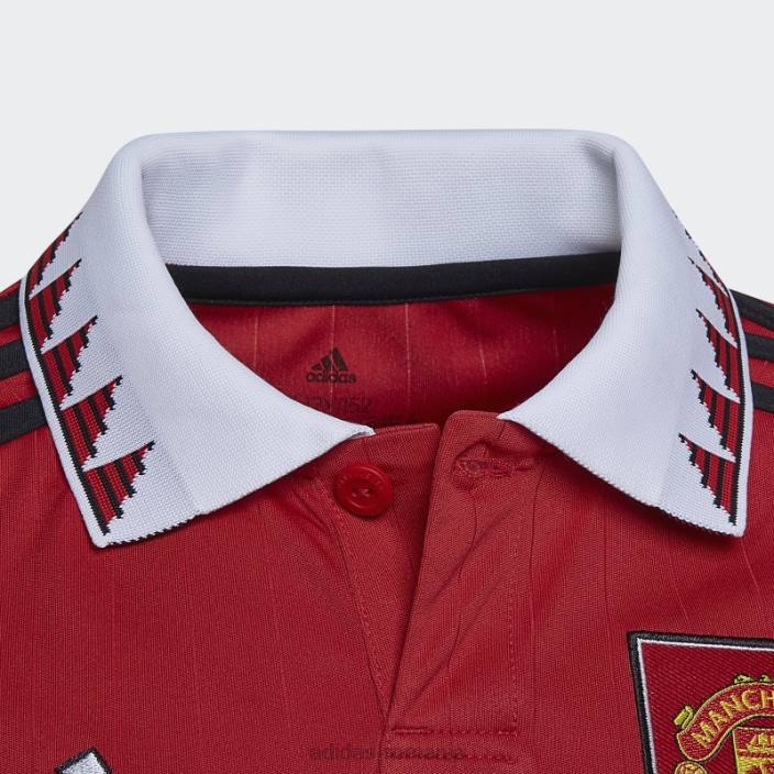 Adidas tricou elegant manchester united 22/23 acasă, roșu real copii roșu adevărat 2JBN3319