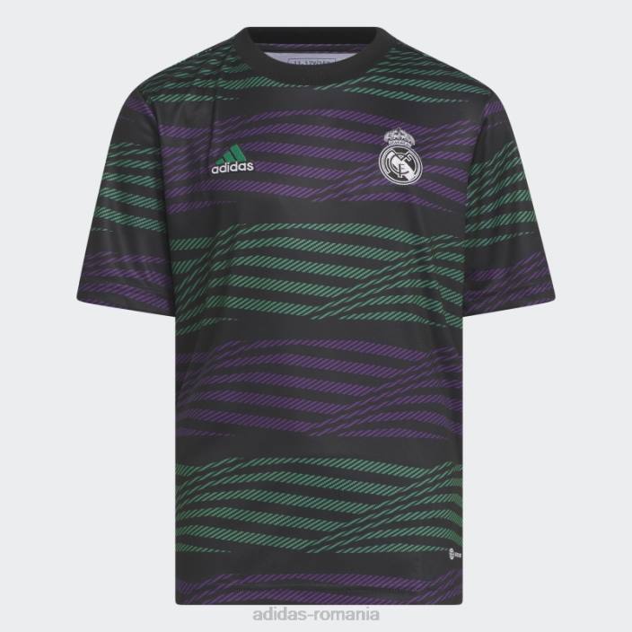 Adidas tricou negru de la Real Madrid înainte de meci copii negru/violet/verde curte 2JBN18718