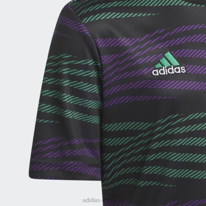 Adidas tricou negru de la Real Madrid înainte de meci copii negru/violet/verde curte 2JBN18718