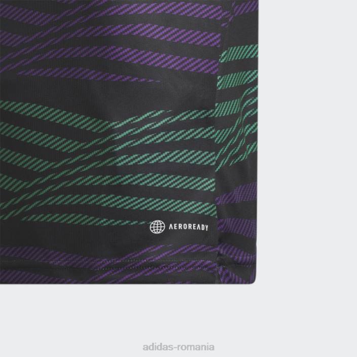 Adidas tricou negru de la Real Madrid înainte de meci copii negru/violet/verde curte 2JBN18718