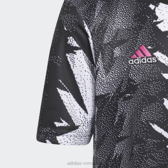 Adidas tricou negru de la juventus înainte de meci copii alb negru 2JBN18497