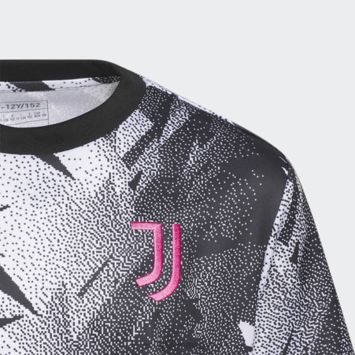 Adidas tricou negru de la juventus înainte de meci copii alb negru 2JBN18497
