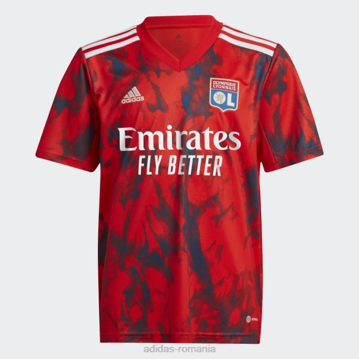Adidas tricou roșu Olympique Lyonnais 22/23 deplasare copii roșu 2JBN18742