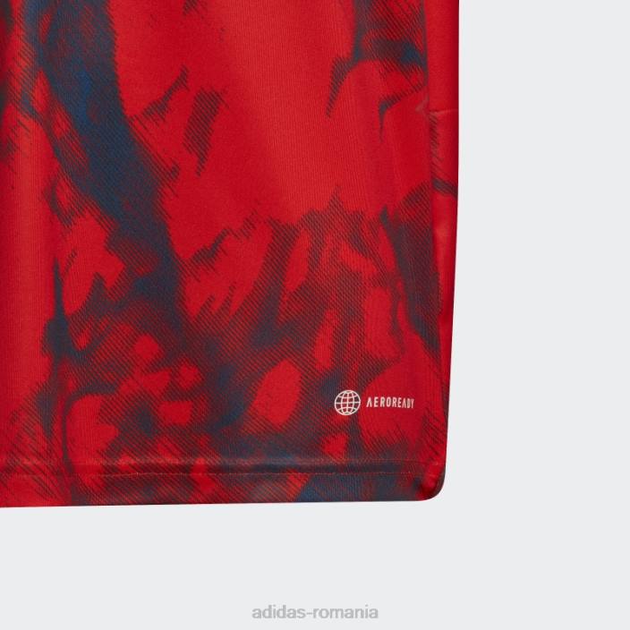 Adidas tricou roșu Olympique Lyonnais 22/23 deplasare copii roșu 2JBN18742