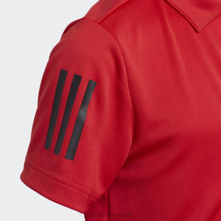 Adidas Tricou polo cu 3 dungi rosu copii roșu 2JBN18572
