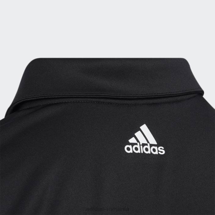 Adidas Tricou polo negru cu 3 dungi copii negru 2JBN18547