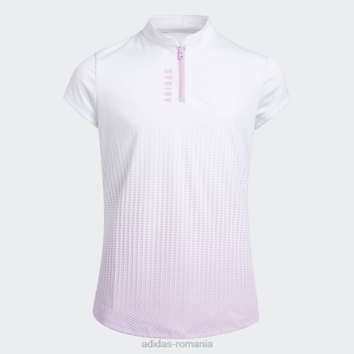 Adidas căldură albă.rdy golf simulat tricou polo copii alb/liliac 2JBN19265