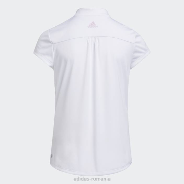 Adidas căldură albă.rdy golf simulat tricou polo copii alb/liliac 2JBN19265