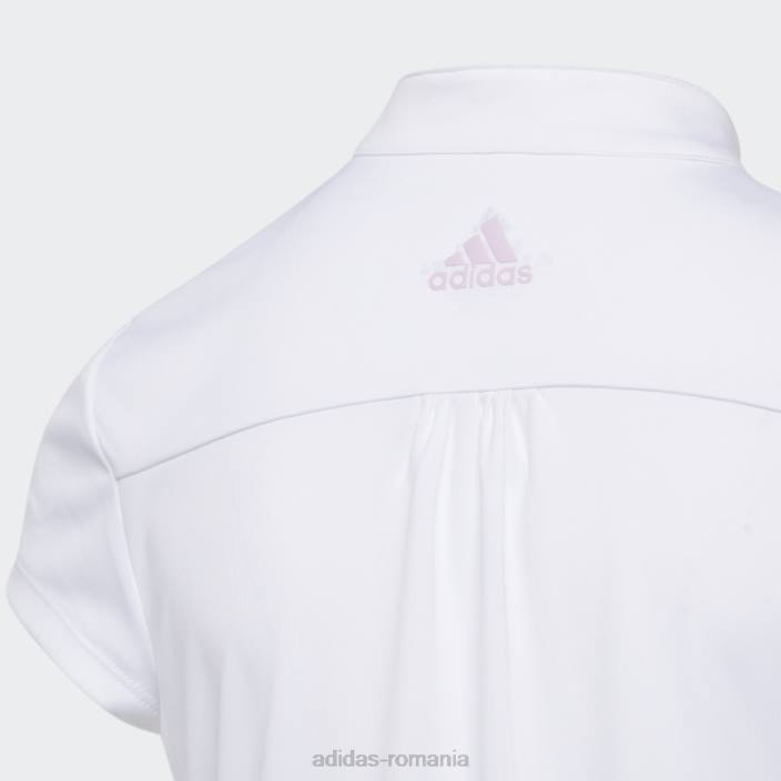 Adidas căldură albă.rdy golf simulat tricou polo copii alb/liliac 2JBN19265