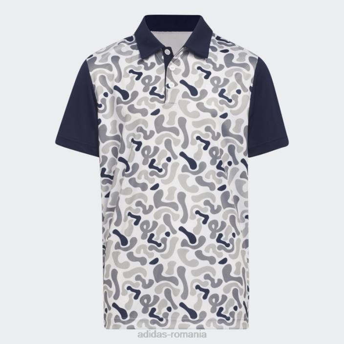 Adidas tricou polo cu imprimeu camo bleumarin copii marina 2JBN11804