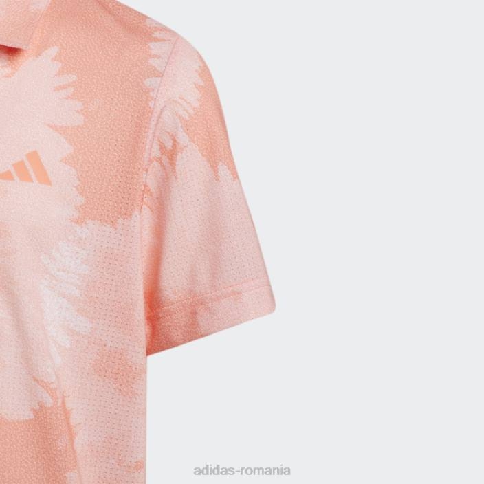Adidas tricou polo din plasă cu flori coral copii coral 2JBN18811