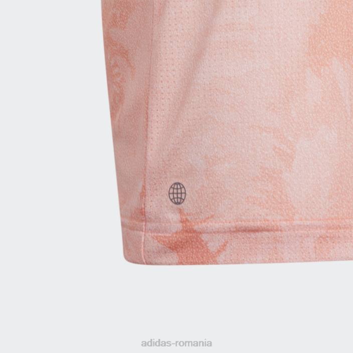 Adidas tricou polo din plasă cu flori coral copii coral 2JBN18811