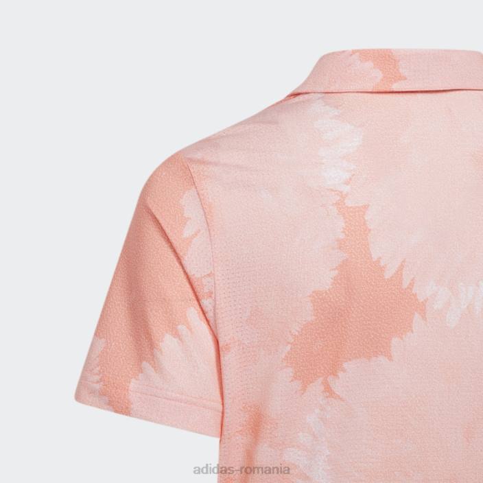 Adidas tricou polo din plasă cu flori coral copii coral 2JBN18811