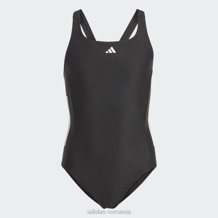 Adidas Costum de baie negru cu 3 dungi copii alb negru 2JBN19192