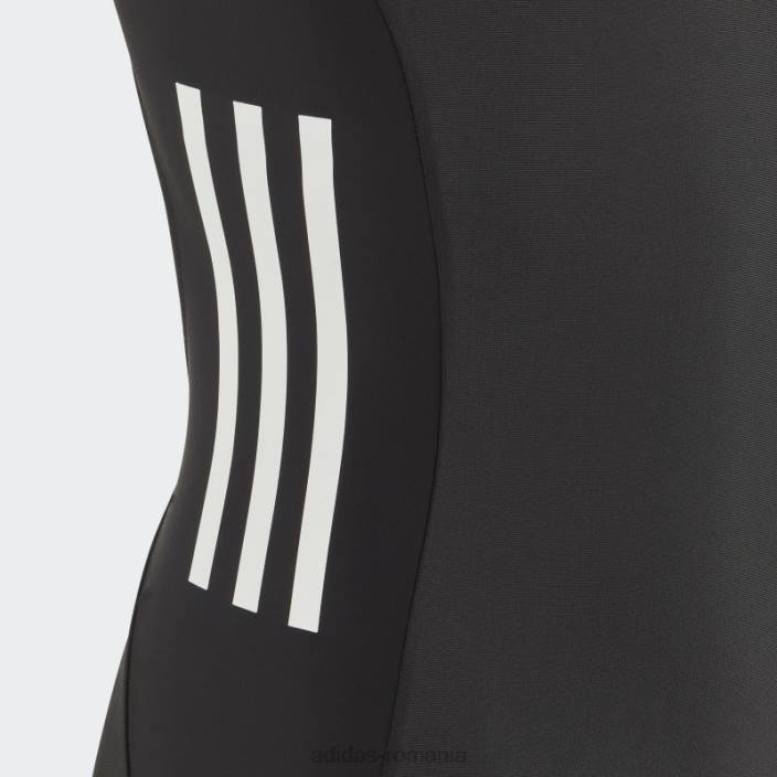 Adidas Costum de baie negru cu 3 dungi copii alb negru 2JBN19192