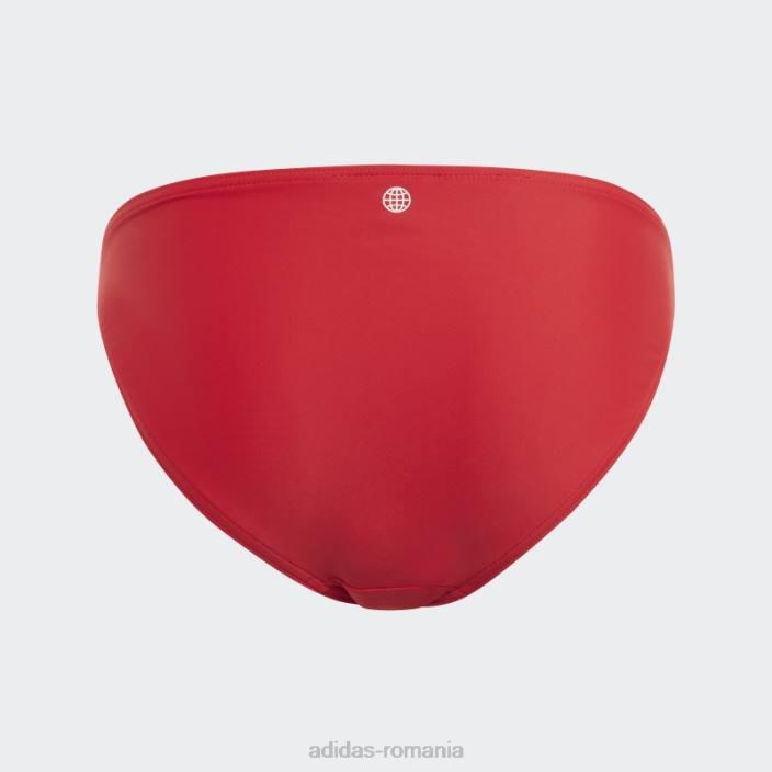 Adidas bikini fucsia cu logo-ul cu bare mari adidas copii fucsia/stacojiu/alb 2JBN19203