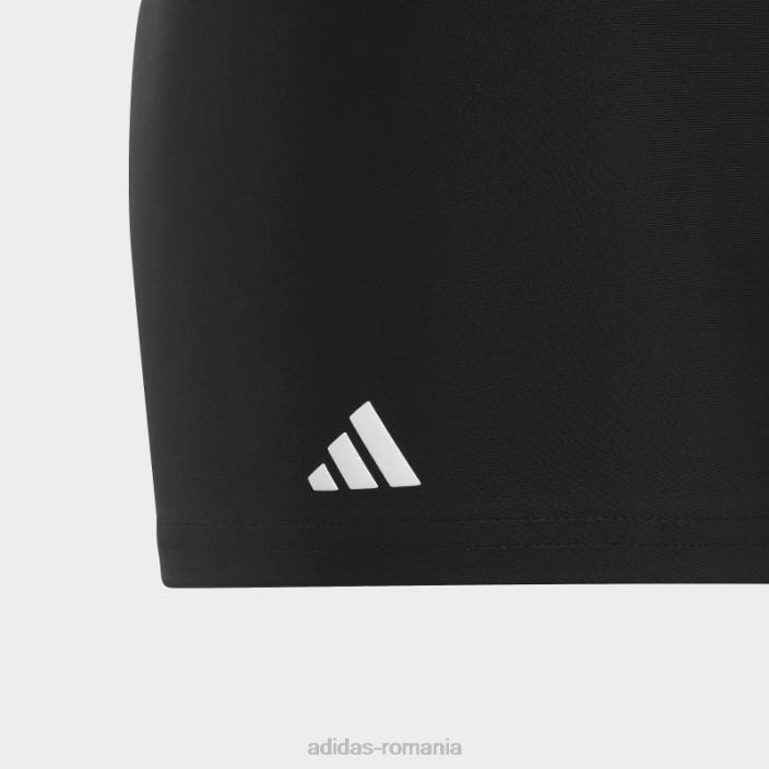 Adidas boxeri negri de înot cu logo cu 3 bare copii alb negru 2JBN18509