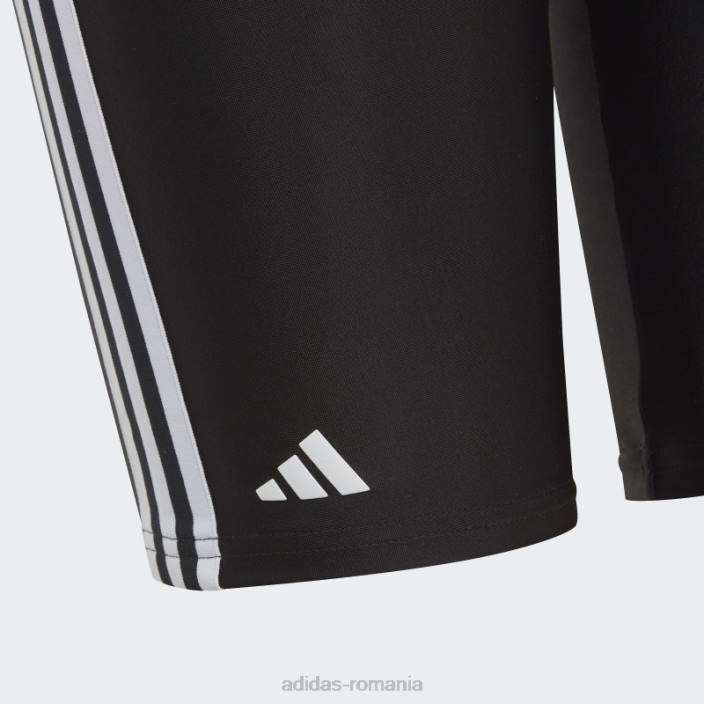 Adidas jammer de înot clasic negru cu 3 dungi copii alb negru 2JBN18419