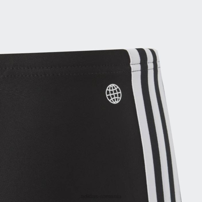Adidas jammer de înot clasic negru cu 3 dungi copii alb negru 2JBN18419