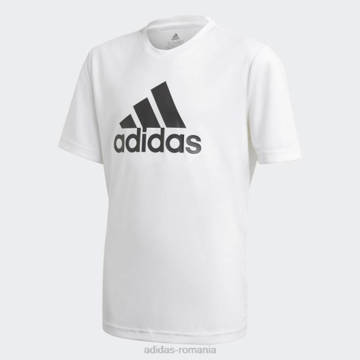 Adidas Alb aeroready conceput pentru a muta tricou cu logo mare copii alb negru 2JBN11987