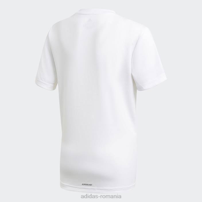 Adidas Alb aeroready conceput pentru a muta tricou cu logo mare copii alb negru 2JBN11987