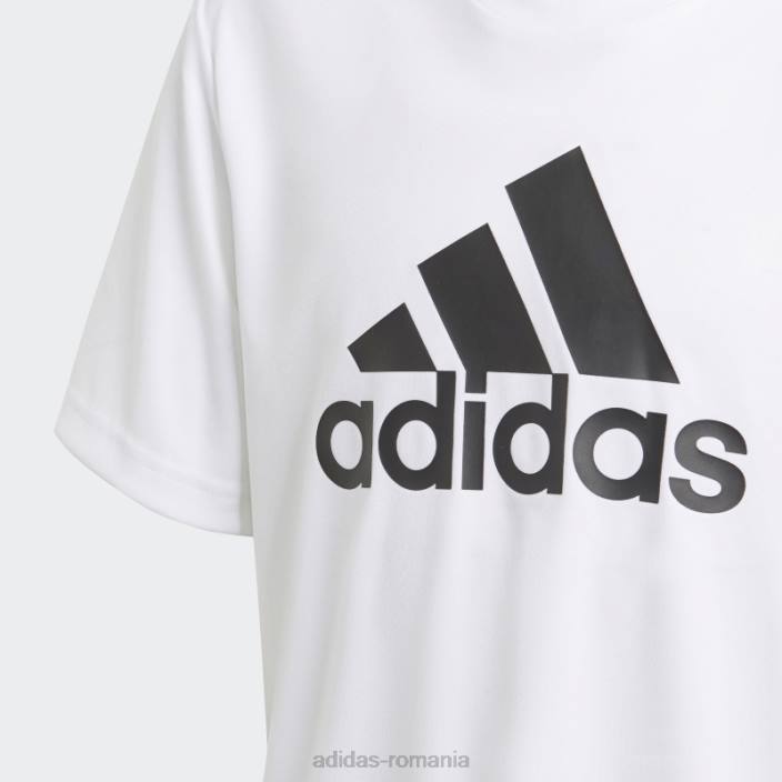 Adidas Alb aeroready conceput pentru a muta tricou cu logo mare copii alb negru 2JBN11987