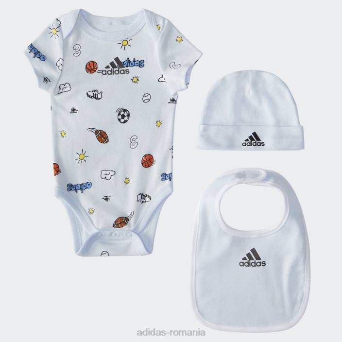 Adidas Set cutie de body cu nuanță de cer copii nuanță de cer 2JBN12155