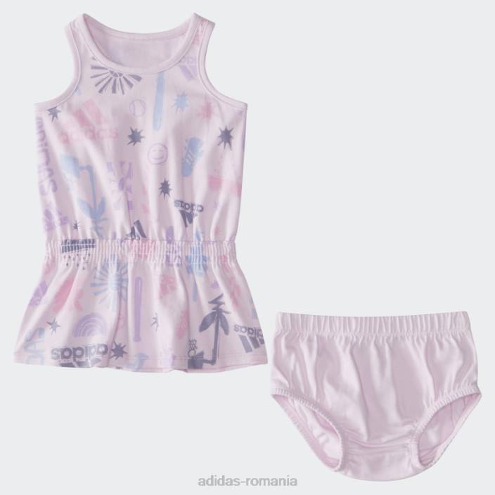Adidas Set rochie și bloomer roz cu imprimeu peste tot adidas copii roz 2JBN12141