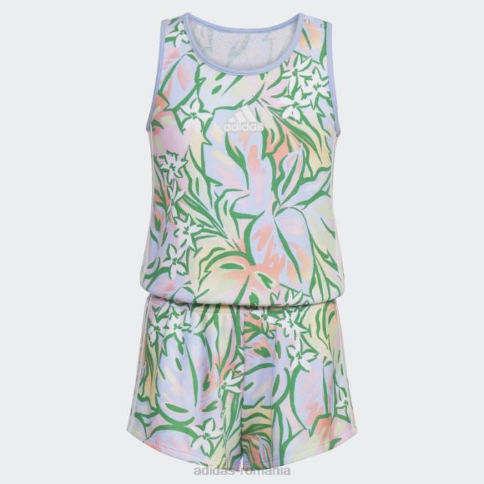 Adidas bluza albastru cu imprimeu peste tot, bluza bluza adidas copii zori albastre 2JBN12111