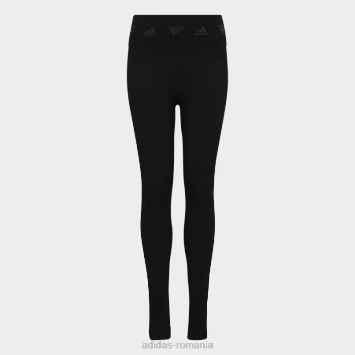 Adidas colanți negri de antrenament aeroknit fără cusături copii gri inchis 2JBN12153