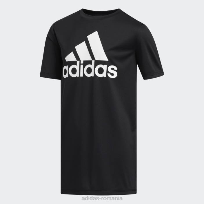 Adidas insigna neagră Climalite a tricouului sport copii negru 2JBN11819
