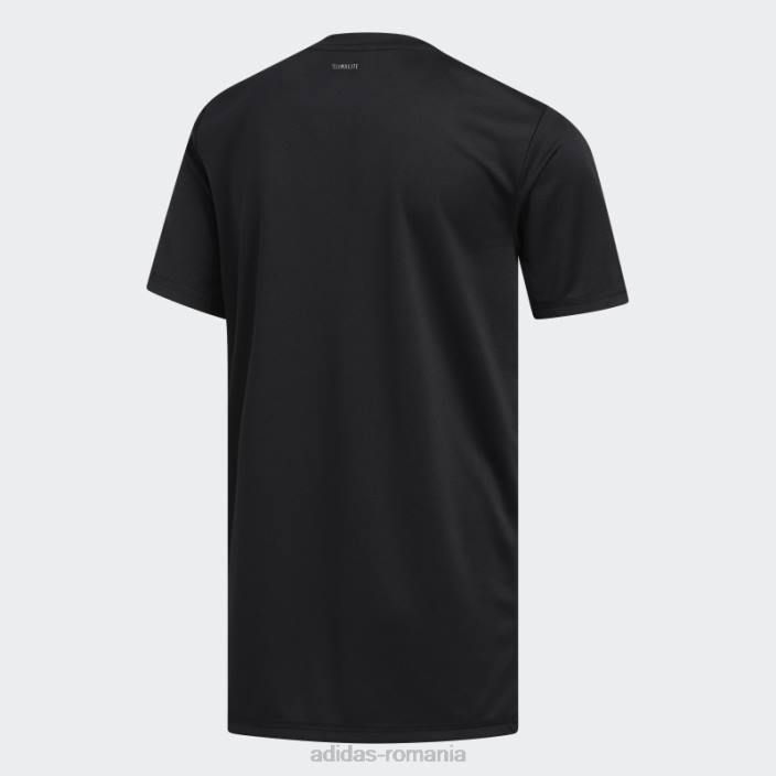 Adidas insigna neagră Climalite a tricouului sport copii negru 2JBN11819