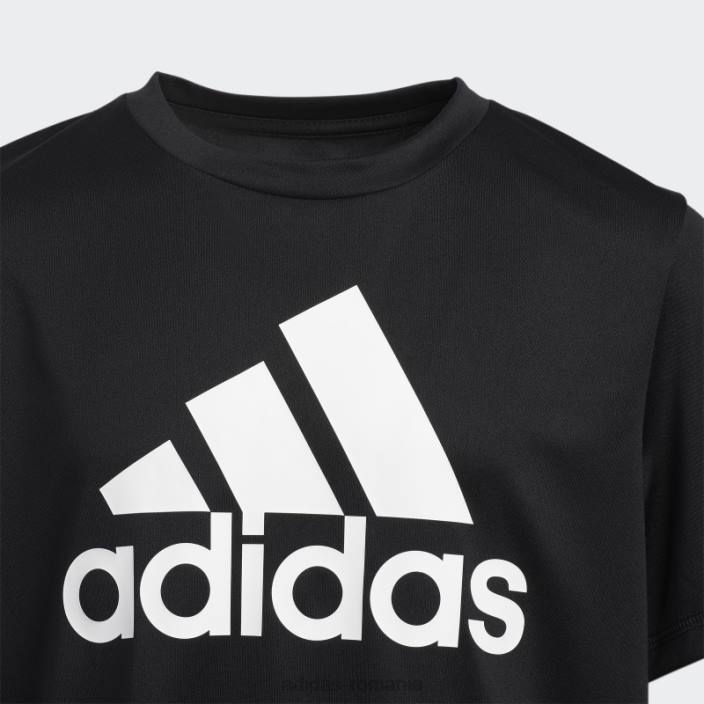 Adidas insigna neagră Climalite a tricouului sport copii negru 2JBN11819