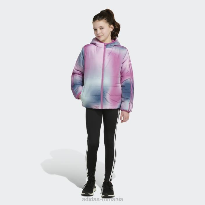 Adidas jachetă pufă cu imprimeu clasic liliac copii liliac 2JBN12050